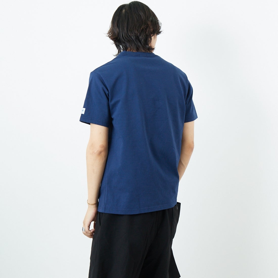 The Endless Summer [エンドレスサマー] TES BUHIテーププリントTシャツ [FT-25574311] 60 NAVY &&モデル身長：179cm 着用サイズ：M&&