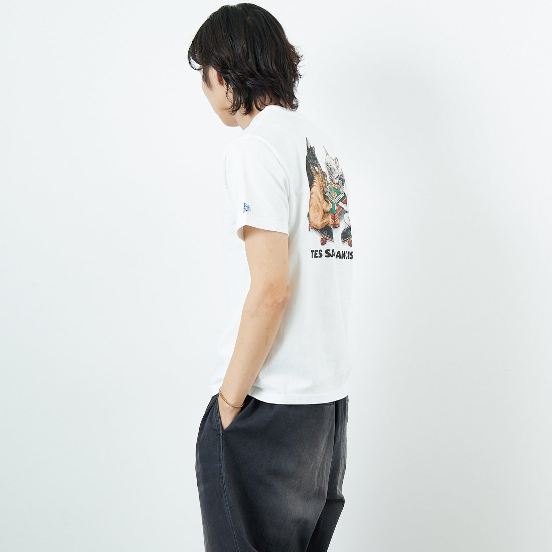 The Endless Summer [エンドレスサマー] YAKUMAN ショートスリーブTシャツ [FH-25574341] 07 WHITE &&モデル身長：179cm 着用サイズ：M&&