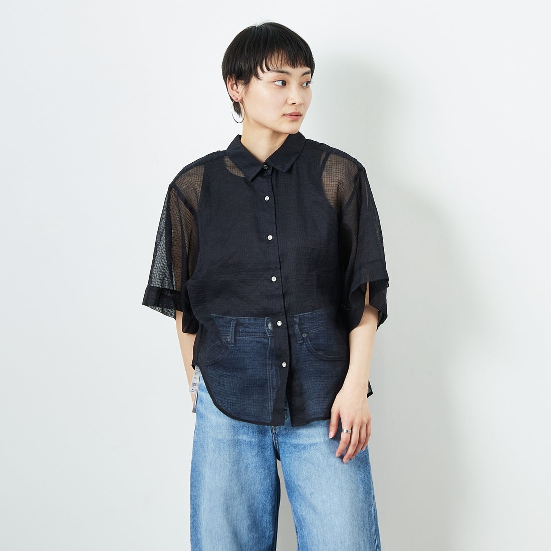 009 BLK&&モデル身長：160cm 着用サイズ：ONE SIZE&&