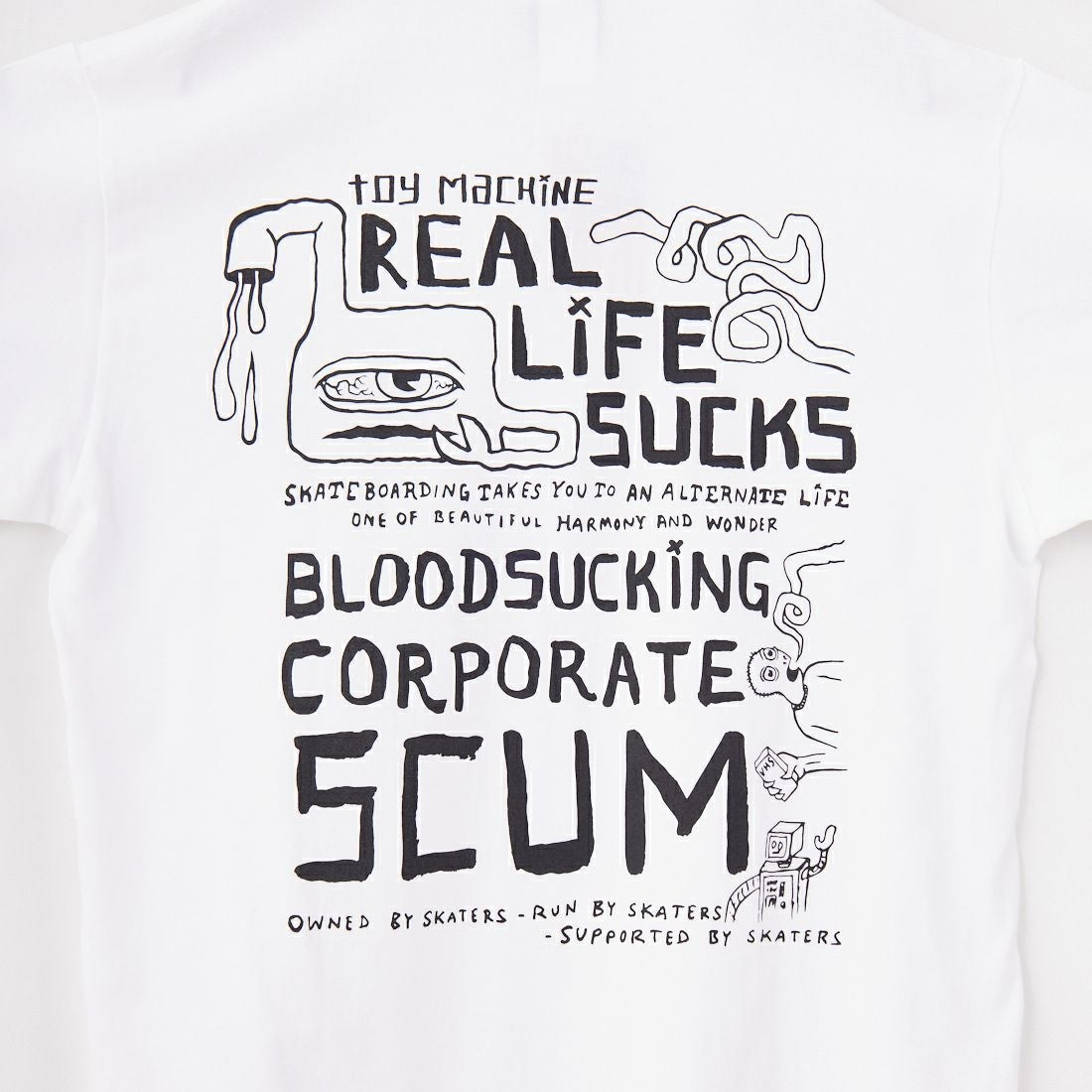 toy machine [トイマシーン] ネバーエンディング ショートスリーブTシャツ [TMSFST5] WHITE