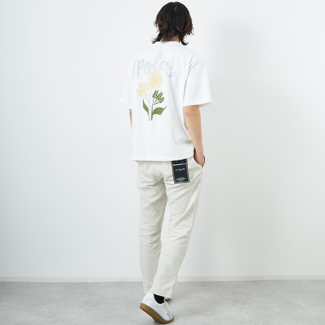 Betty Smith [ベティスミス] バニランストレッチイージートラウザー [BAM-521] 68 IVORY &&モデル身長：179cm 着用サイズ：L&&