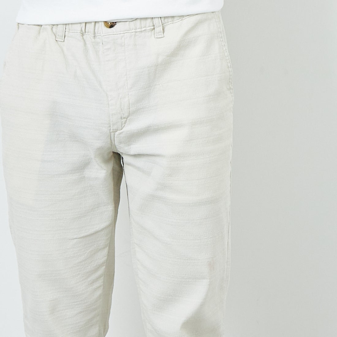 Betty Smith [ベティスミス] バニランストレッチイージートラウザー [BAM-521] 68 IVORY &&モデル身長：179cm 着用サイズ：L&&