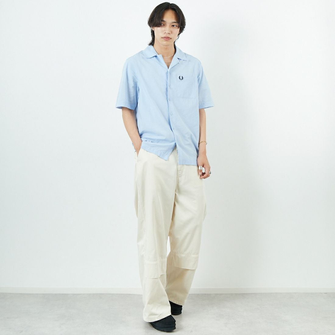 FRED PERRY [フレッドペリー] クレープコットン ショートスリーブ