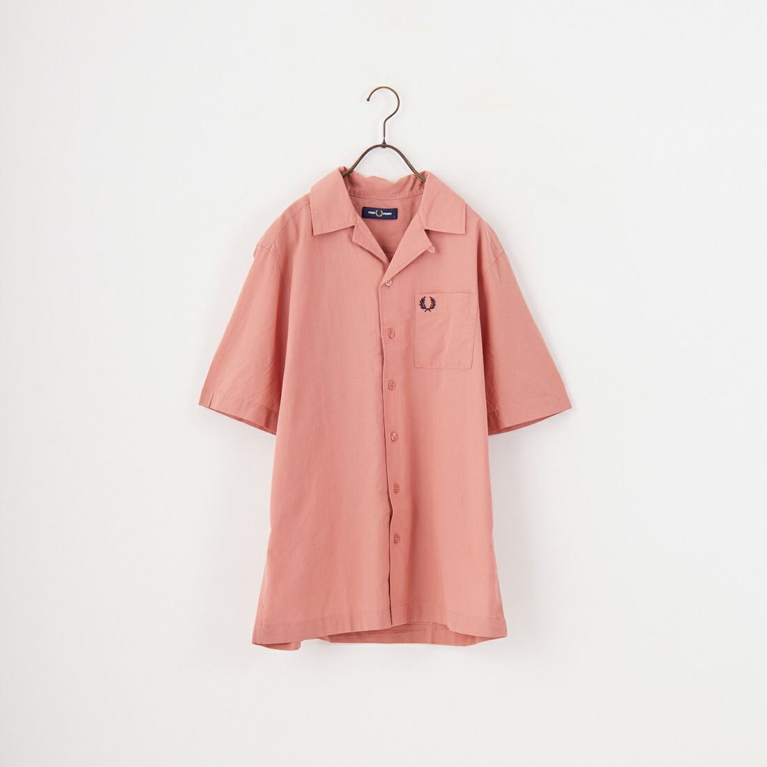 FRED PERRY [フレッドペリー] クレープコットン ショートスリーブオープンカラーシャツ [M7762] X90 PUTTY