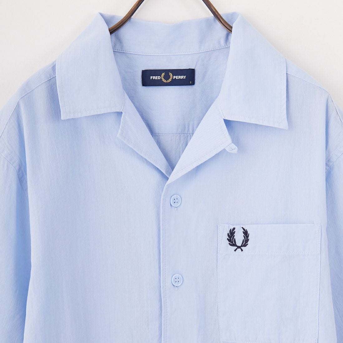 FRED PERRY [フレッドペリー] クレープコットン ショートスリーブオープンカラーシャツ [M7762] 353 L.SMOK