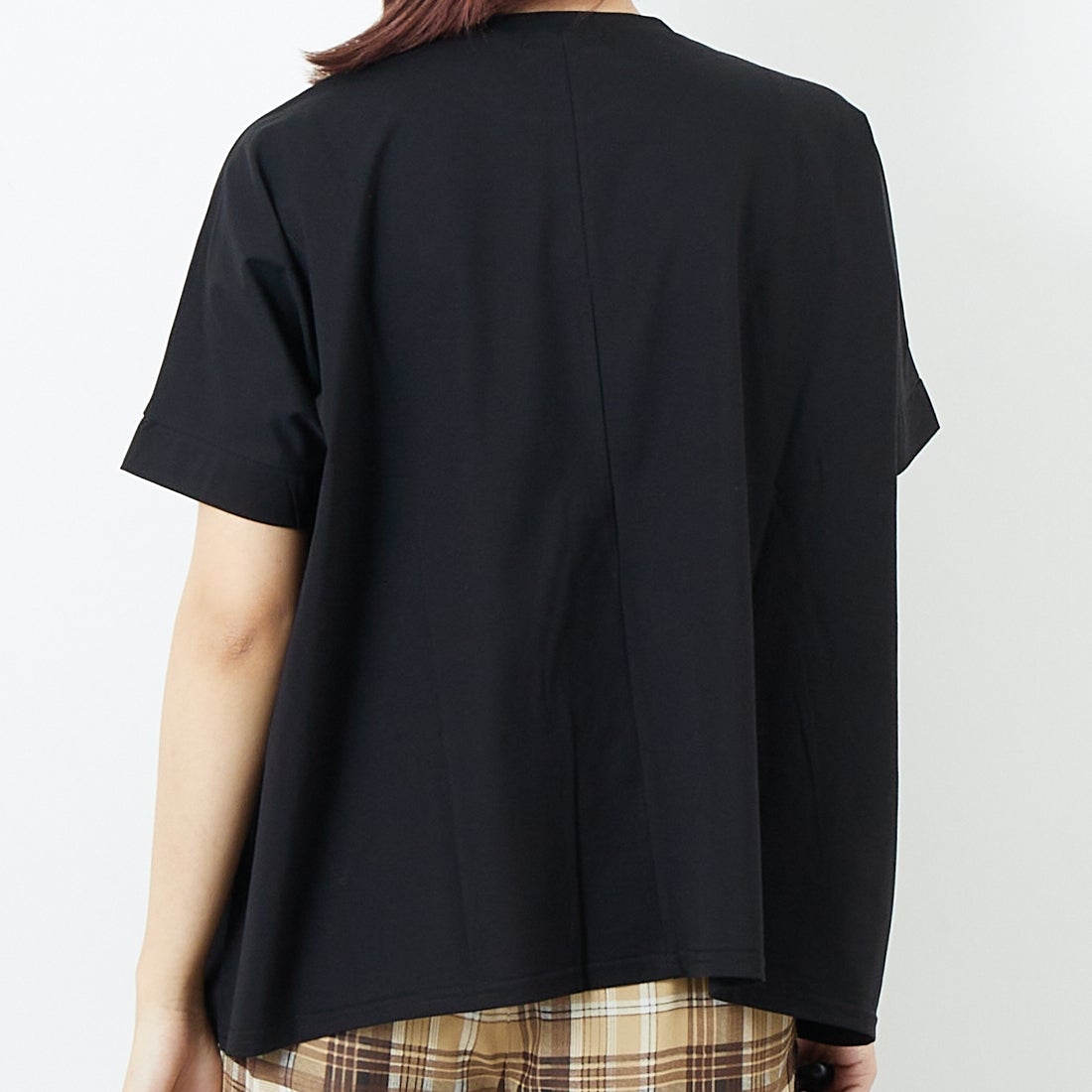 Jf Ready Made [ジェイエフレディメイド] シルケットベアスリットTシャツ [3101103] 801 ﾌﾞﾗｯｸ &&モデル身長：167cm 着用サイズ：F&&