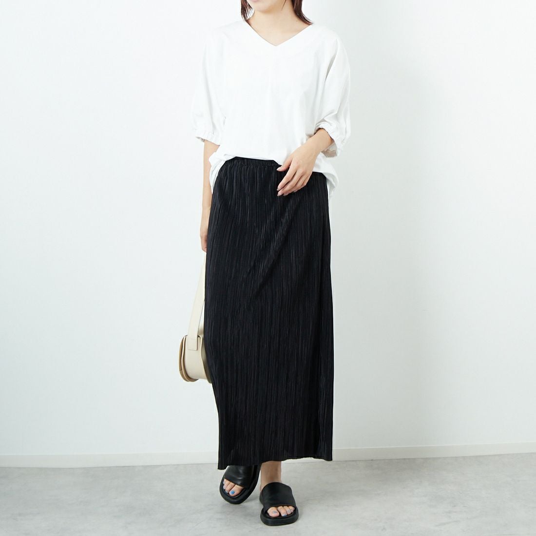 Jf Ready Made [ジェイエフレディメイド] シルケットドルマンスリーブプルオーバー [3101106] 104 ｵﾌｼﾛ &&モデル身長：167cm 着用サイズ：F&&