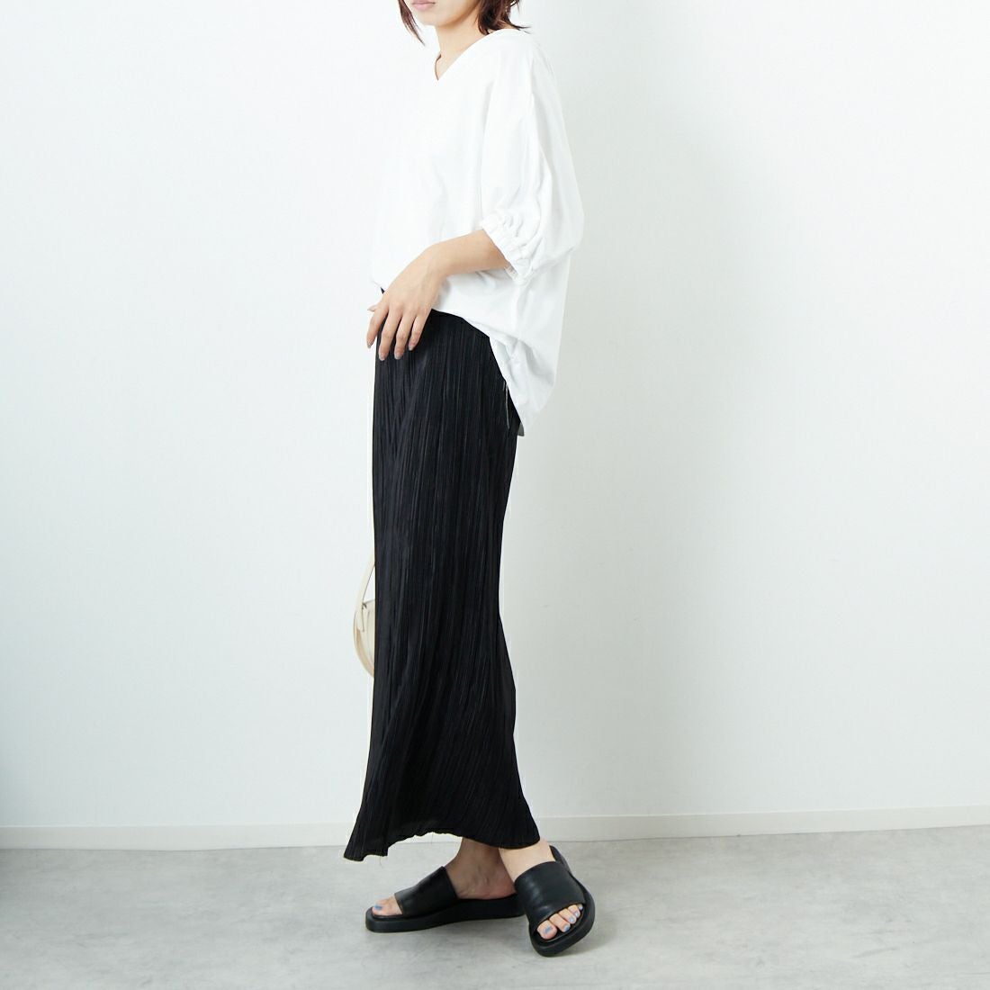 Jf Ready Made [ジェイエフレディメイド] シルケットドルマンスリーブプルオーバー [3101106] 104 ｵﾌｼﾛ &&モデル身長：167cm 着用サイズ：F&&