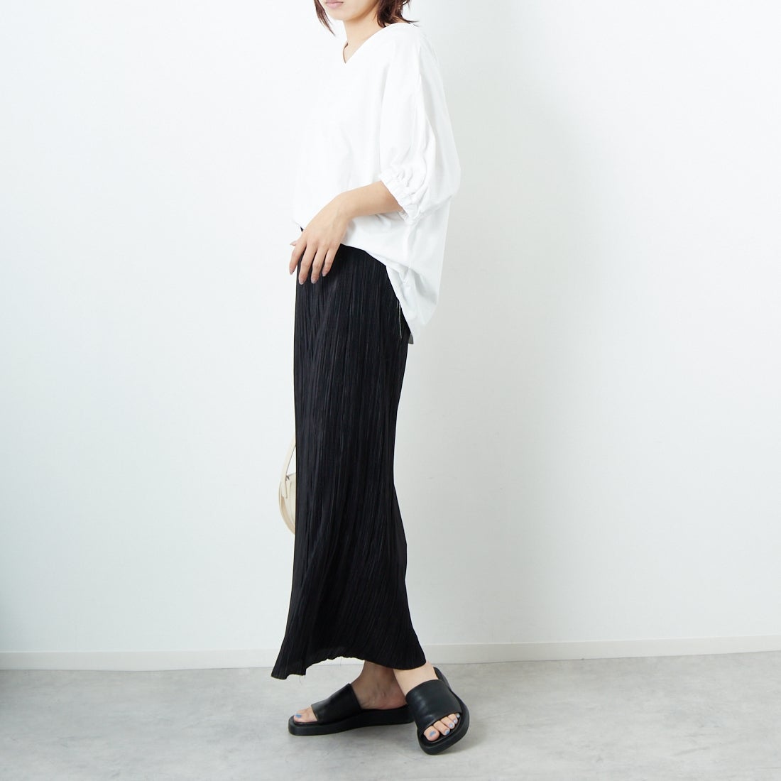 Jf Ready Made [ジェイエフレディメイド] シルケットドルマンスリーブプルオーバー [3101106] 104 ｵﾌｼﾛ &&モデル身長：167cm 着用サイズ：F&&