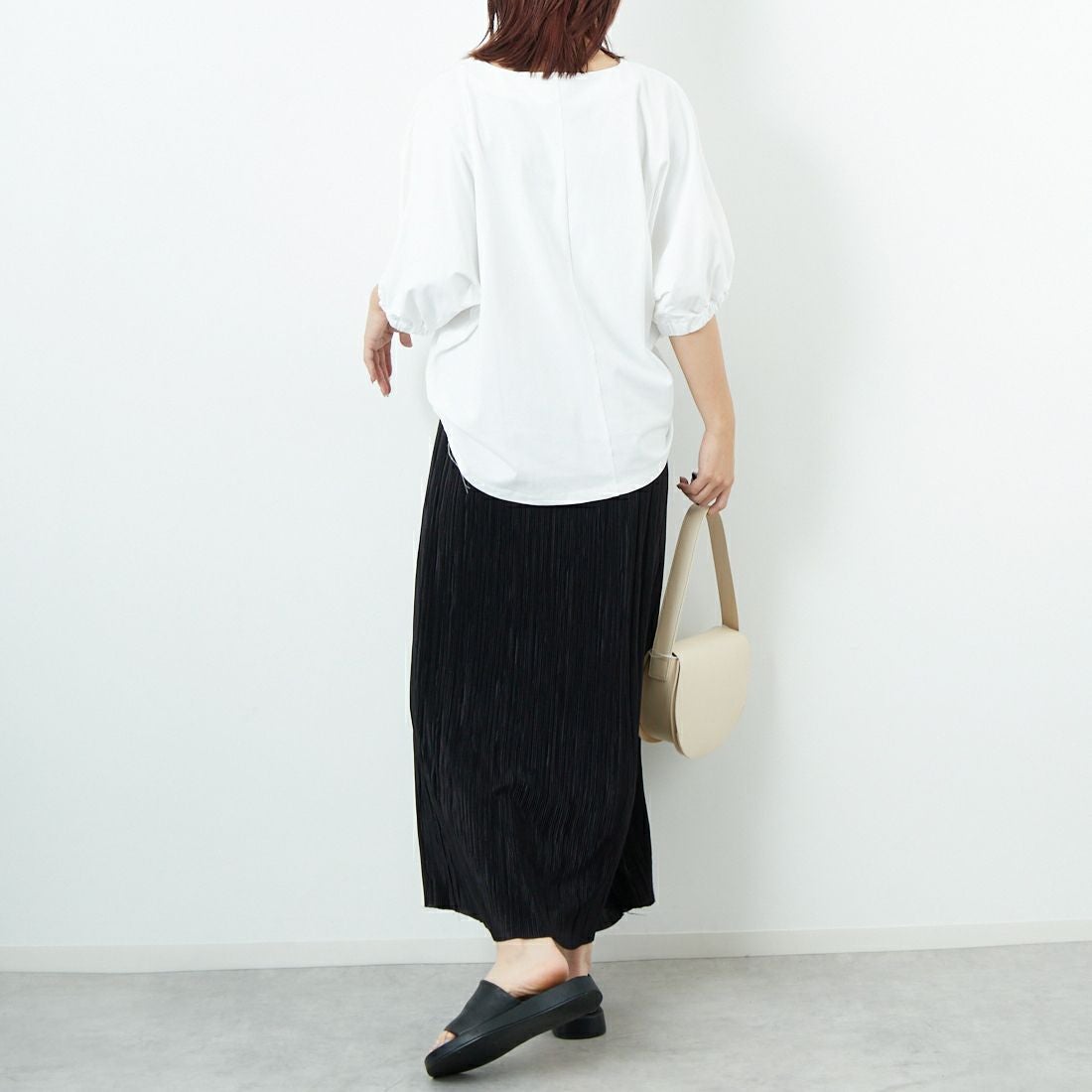 Jf Ready Made [ジェイエフレディメイド] シルケットドルマンスリーブプルオーバー [3101106] 104 ｵﾌｼﾛ &&モデル身長：167cm 着用サイズ：F&&