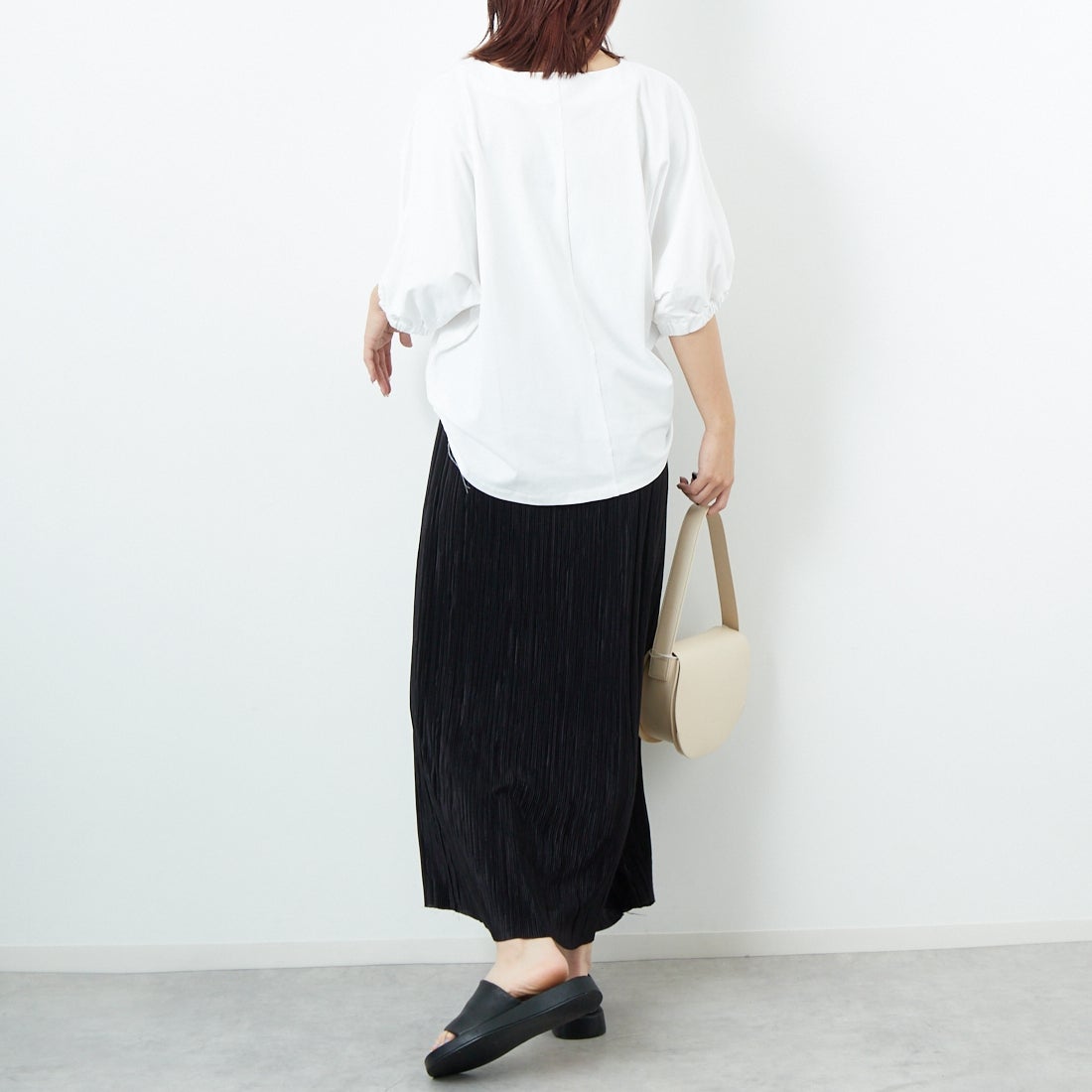 Jf Ready Made [ジェイエフレディメイド] シルケットドルマンスリーブプルオーバー [3101106] 104 ｵﾌｼﾛ &&モデル身長：167cm 着用サイズ：F&&