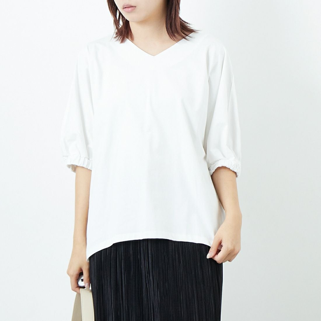 Jf Ready Made [ジェイエフレディメイド] シルケットドルマンスリーブプルオーバー [3101106] 104 ｵﾌｼﾛ &&モデル身長：167cm 着用サイズ：F&&