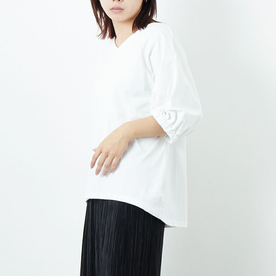 Jf Ready Made [ジェイエフレディメイド] シルケットドルマンスリーブプルオーバー [3101106] 104 ｵﾌｼﾛ &&モデル身長：167cm 着用サイズ：F&&