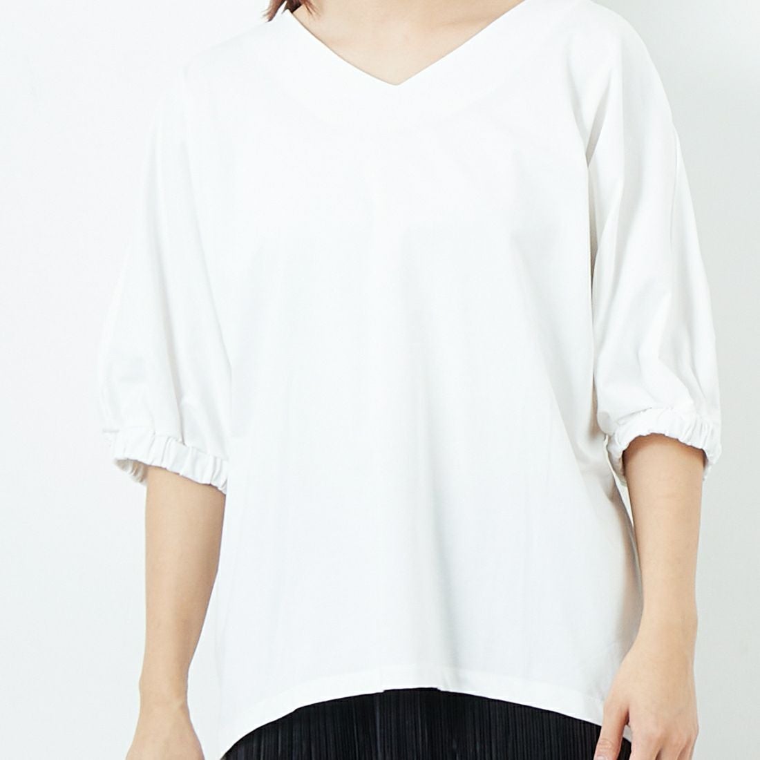 Jf Ready Made [ジェイエフレディメイド] シルケットドルマンスリーブプルオーバー [3101106] 104 ｵﾌｼﾛ &&モデル身長：167cm 着用サイズ：F&&