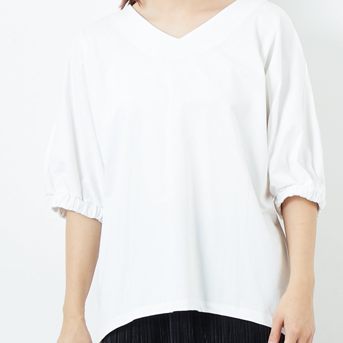 Jf Ready Made [ジェイエフレディメイド] シルケットドルマンスリーブプルオーバー [3101106] 104 ｵﾌｼﾛ &&モデル身長：167cm 着用サイズ：F&&