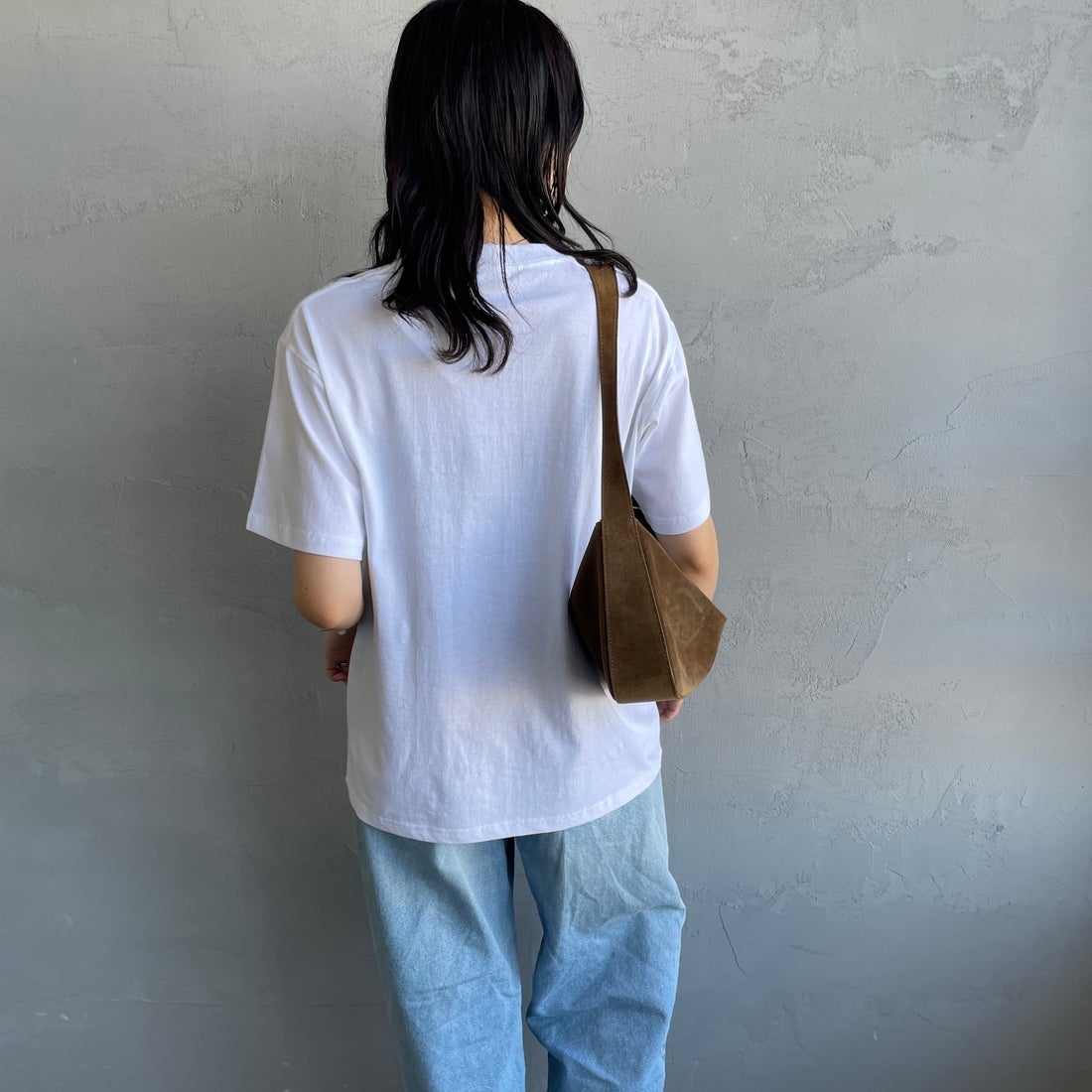 FRUIT OF THE LOOM [フルーツ オブ ザ ルーム] × 中津川吾郎(MIN-NANO) 別注2パックTシャツ [81256900-JF] WHT/WHT &&モデル身長：160cm 着用サイズ：S&&