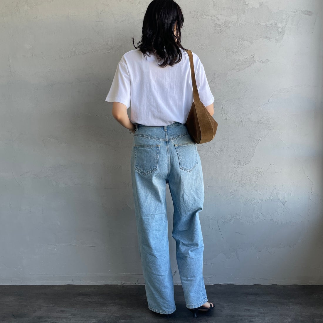 FRUIT OF THE LOOM [フルーツ オブ ザ ルーム] × 中津川吾郎(MIN-NANO) 別注2パックTシャツ [81256900-JF] WHT/WHT &&モデル身長：160cm 着用サイズ：S&&