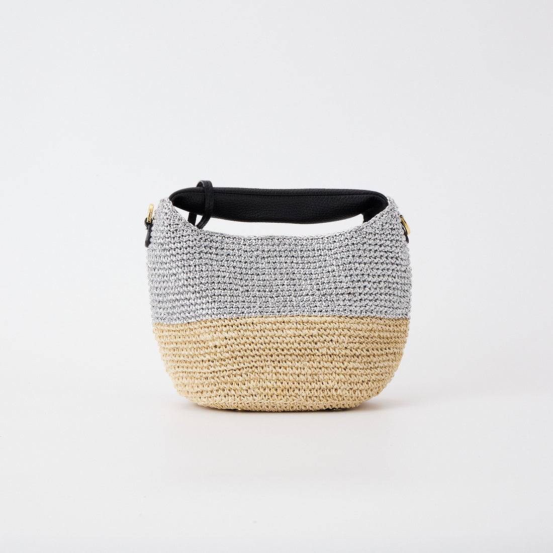 VIOLAd'ORO [ヴィオラドーロ] MIRO メタリックカラーカゴバッグ [V-8897] SILVER/NAT