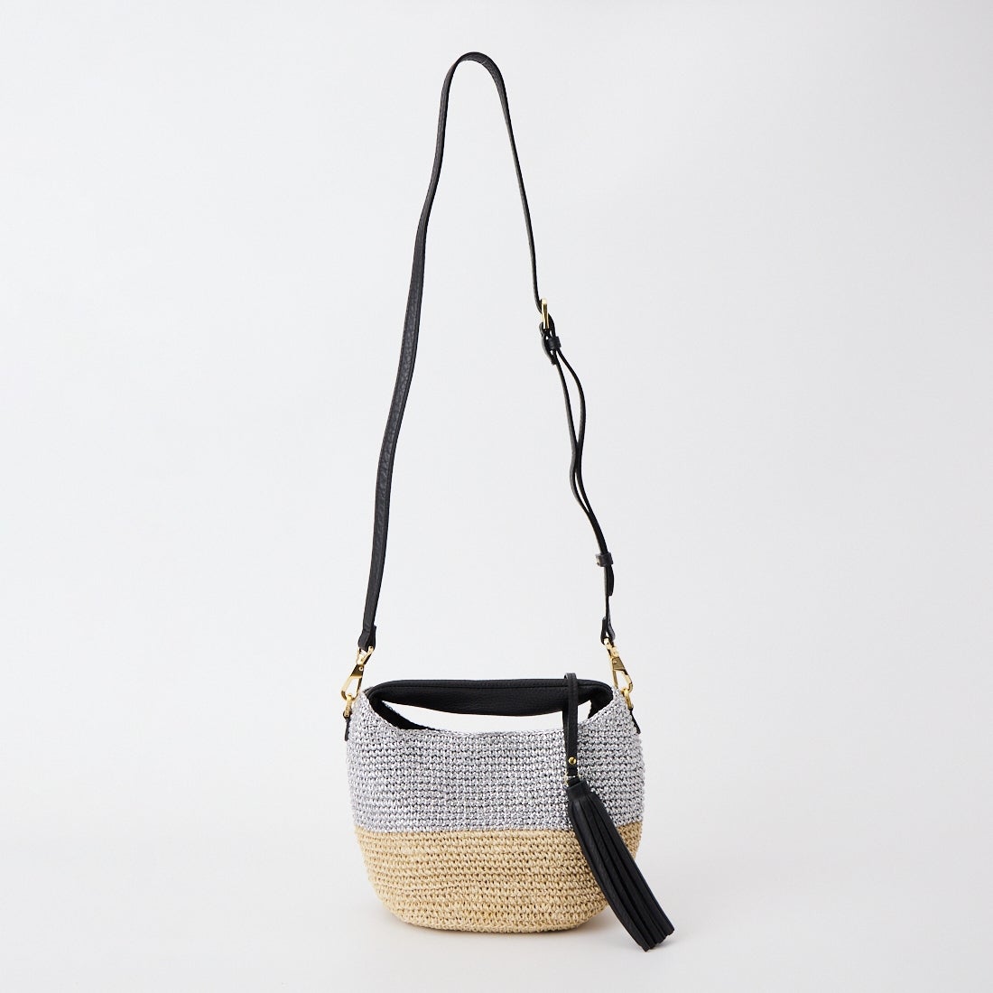 VIOLAd'ORO [ヴィオラドーロ] MIRO メタリックカラーカゴバッグ [V-8897] SILVER/NAT