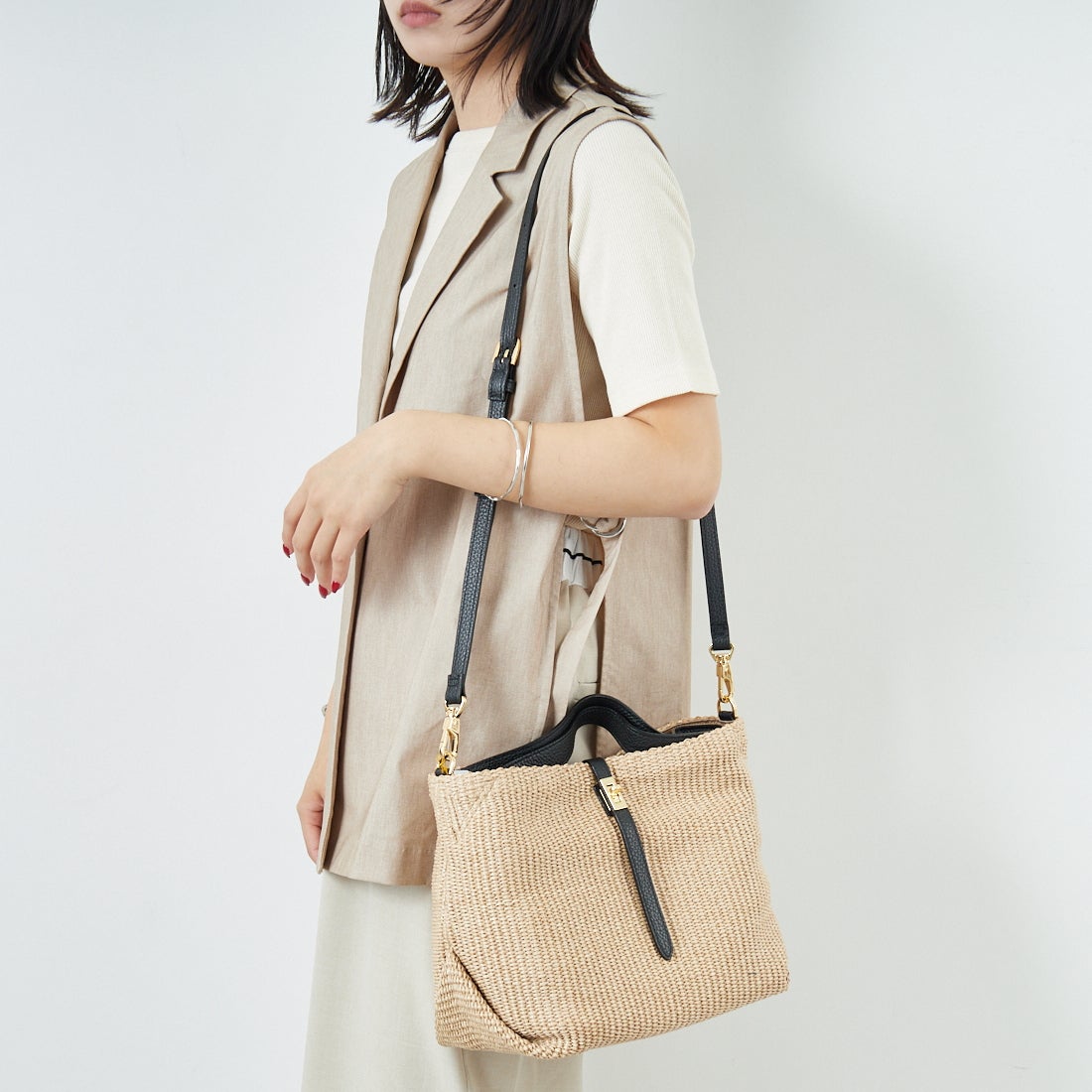 VIOLAd'ORO [ヴィオラドーロ] SANDRO トートバッグ [V-8744] NATURAL