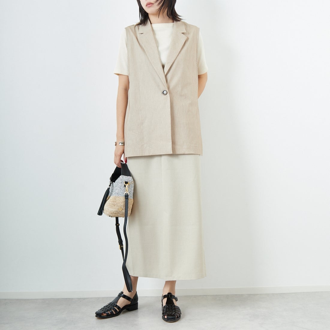 VIOLAd'ORO [ヴィオラドーロ] SANDRO トートバッグ [V-8744] NATURAL