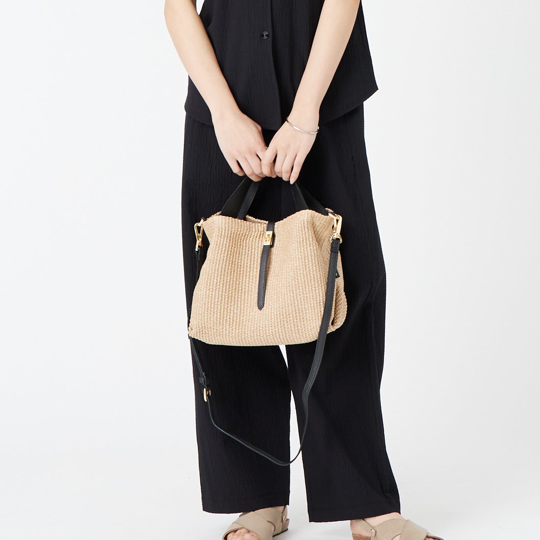 VIOLAd'ORO [ヴィオラドーロ] SANDRO トートバッグ [V-8744] NATURAL