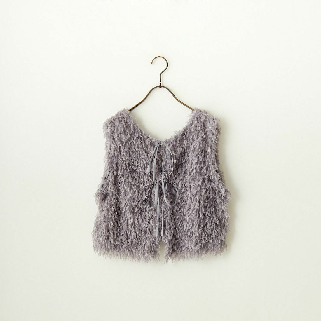 nenom [ネノム] 前後2WAY フェザーフリンジショートベスト [NE24132007] 07 GRAY
