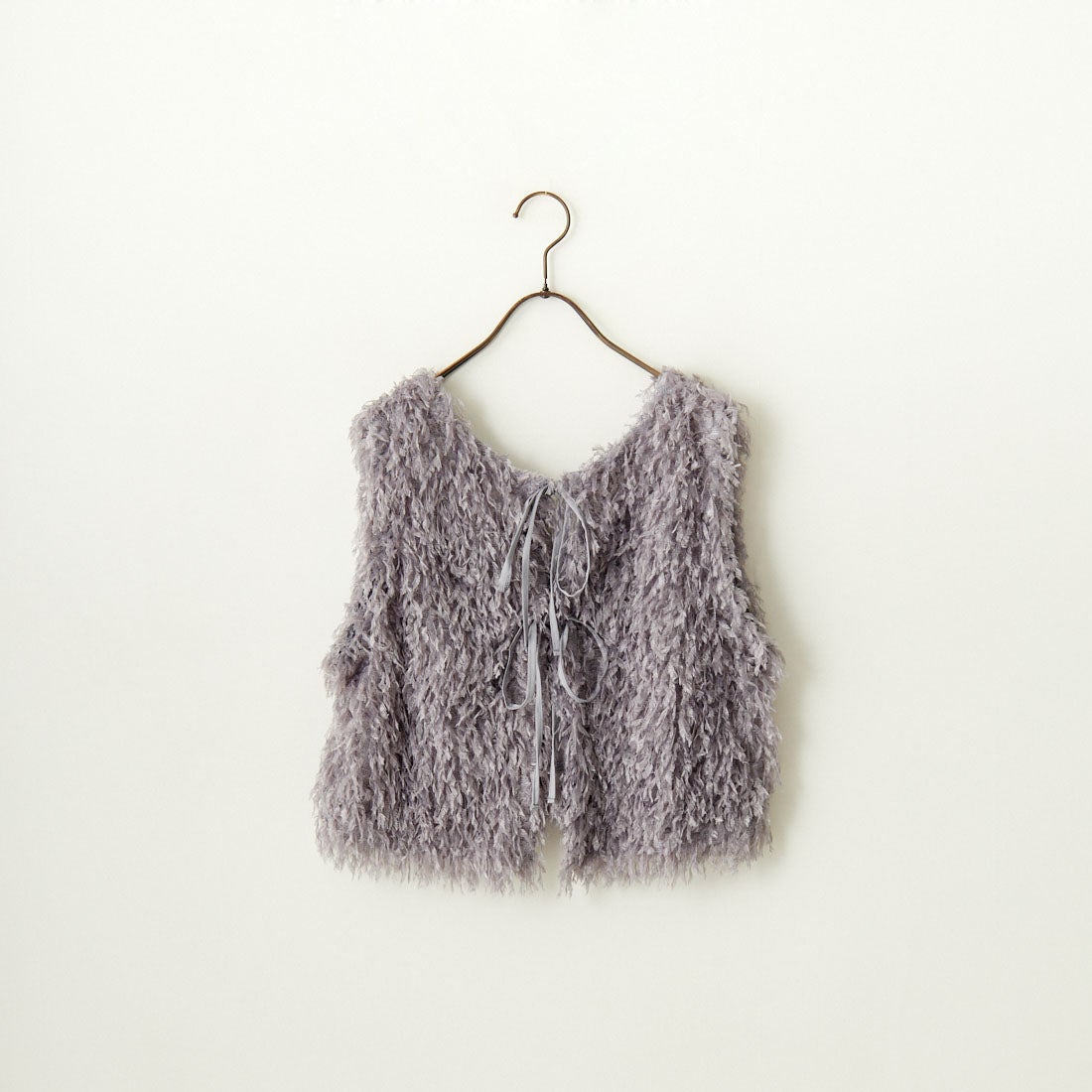 nenom [ネノム] 前後2WAY フェザーフリンジショートベスト [NE24132007] 07 GRAY