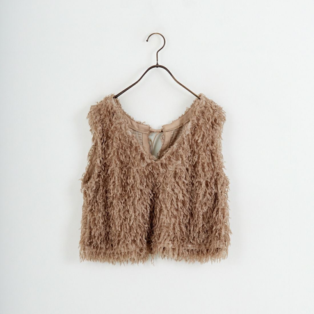 nenom [ネノム] 前後2WAY フェザーフリンジショートベスト [NE24132007] 26 MOCHA