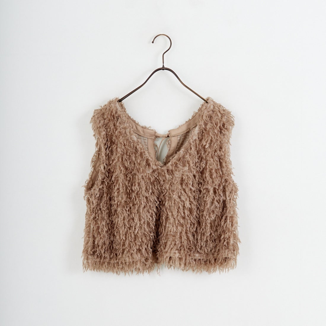 nenom [ネノム] 前後2WAY フェザーフリンジショートベスト [NE24132007] 26 MOCHA