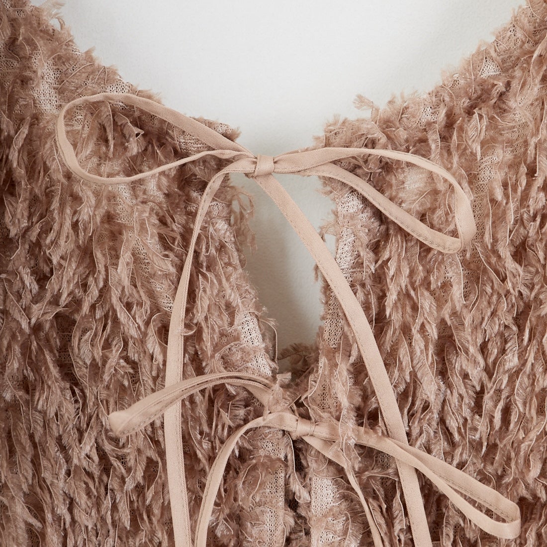 nenom [ネノム] 前後2WAY フェザーフリンジショートベスト [NE24132007] 26 MOCHA