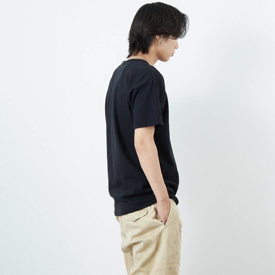 BOW WOW [バウワウ] 8812 ショートスリーブTシャツ [BW-8T] 88/12 BLAC &&モデル身長：179cm 着用サイズ：L&&
