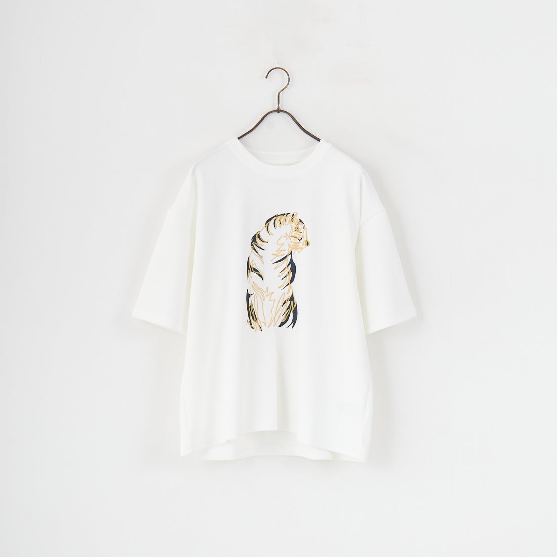 33Degrees [サーティースリーディグリーズ] 梨地刺繍Tシャツ [25140JF] C WHTﾄﾗ