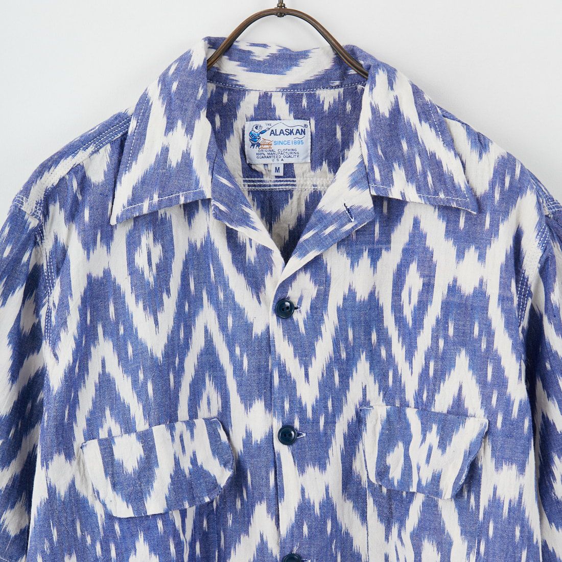 THE ALASKAN [アラスカン] オープンカラーシャツ [AL251IK16011] BLUE/OFF