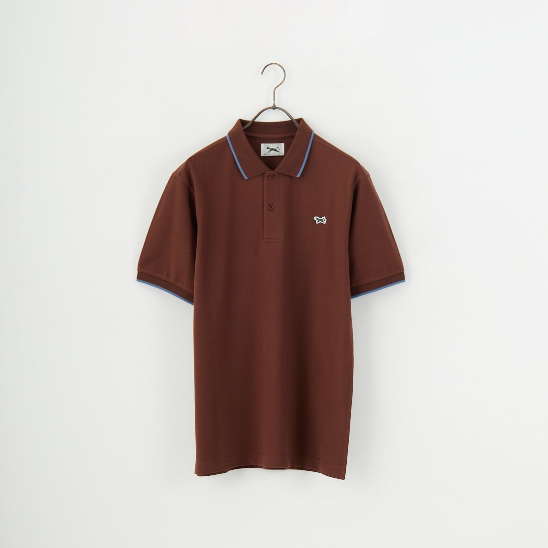 THE FOX [ザフォックス] 別注 ワンポイントロゴ ティップラインポロシャツ [JFU25SS-09-JF] BRWN/BLU