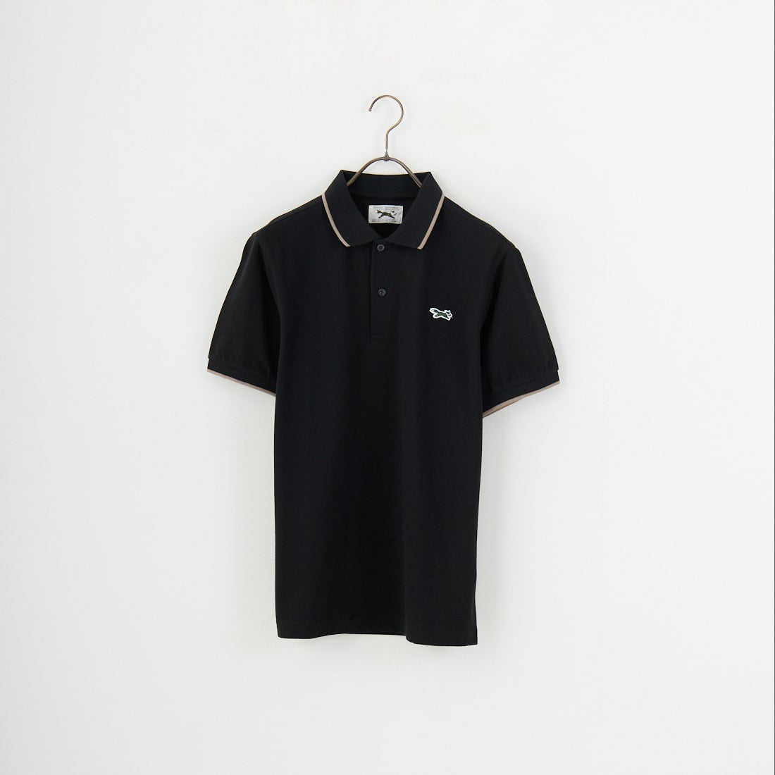 THE FOX [ザフォックス] 別注 ワンポイントロゴ ティップラインポロシャツ [JFU25SS-09-JF] BLK/BEG