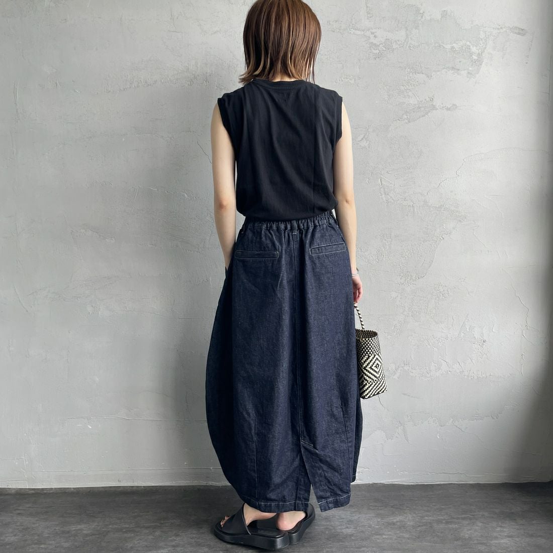 HARVESTY [ハーベスティ] デニムサーカススカート [A22504] 98 ONE-WAS &&モデル身長：158cm 着用サイズ：0&&