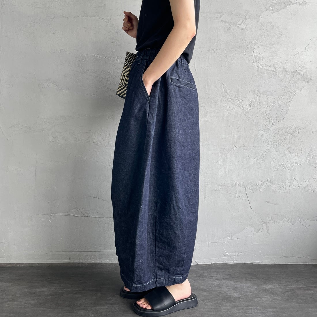 HARVESTY [ハーベスティ] デニムサーカススカート [A22504] 98 ONE-WAS &&モデル身長：158cm 着用サイズ：0&&