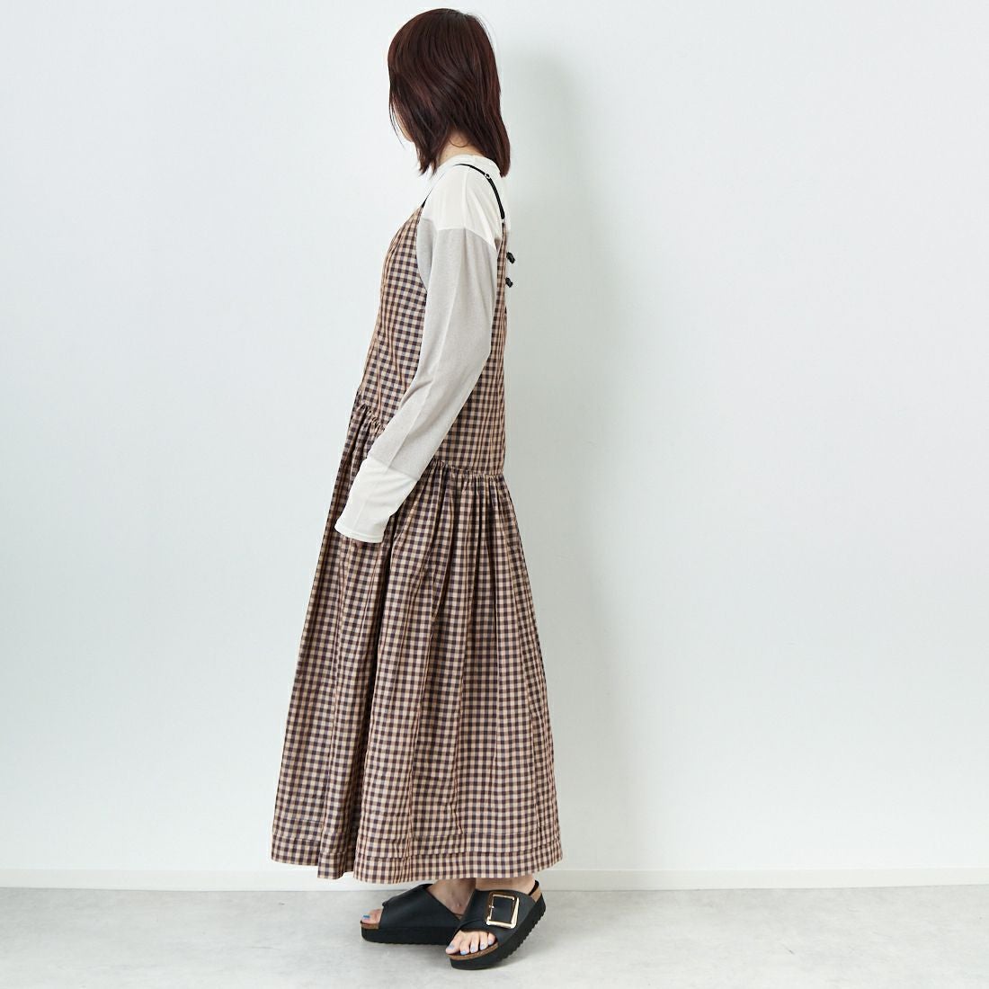 MAISON SPECIAL [メゾンスペシャル] ティアードボリュームキャミワンピース [21251265806] BRN &&モデル身長：167cm 着用サイズ：36&&