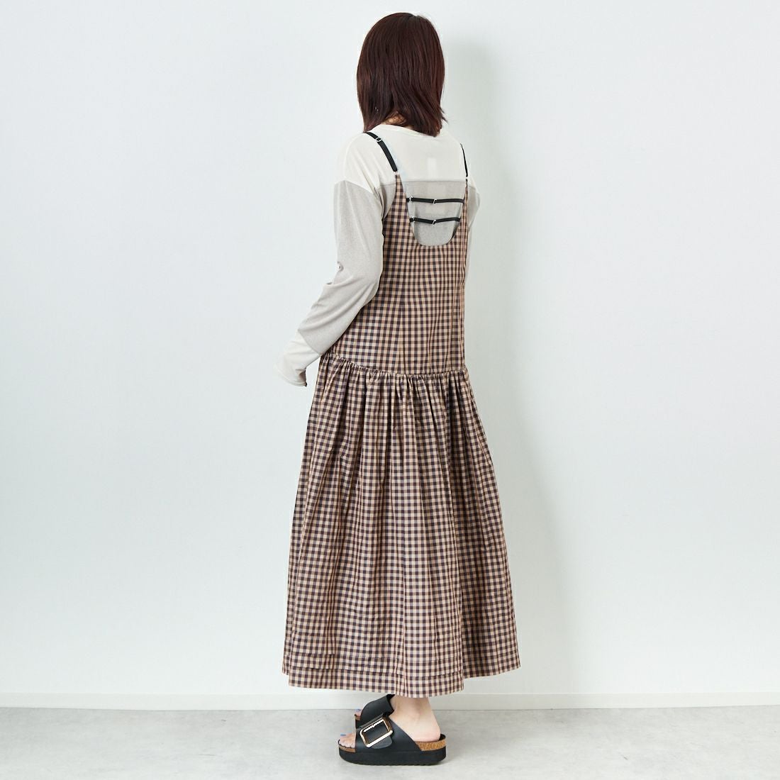 MAISON SPECIAL [メゾンスペシャル] ティアードボリュームキャミワンピース [21251265806] BRN &&モデル身長：167cm 着用サイズ：36&&