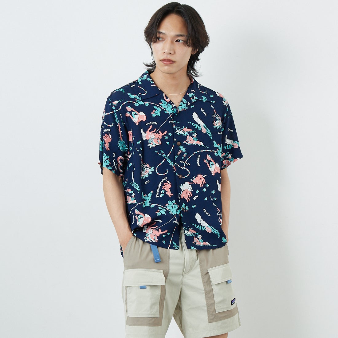 128 NAVY&&モデル身長：179cm 着用サイズ：M&&