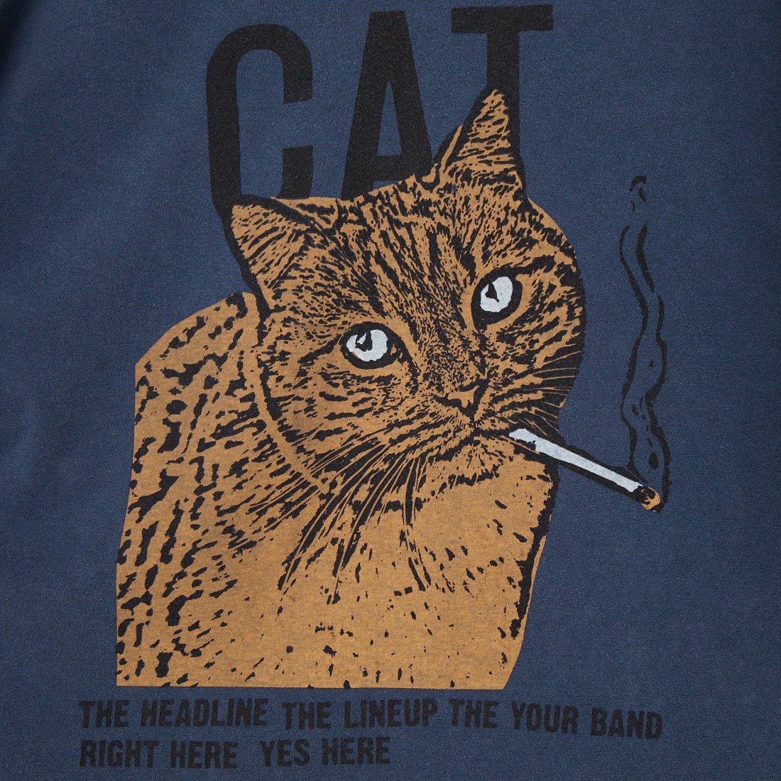 REMI RELIEF [レミレリーフ] 別注 SP加工ビッグプリントTシャツ CAT [RN28369303-JF] NAVY