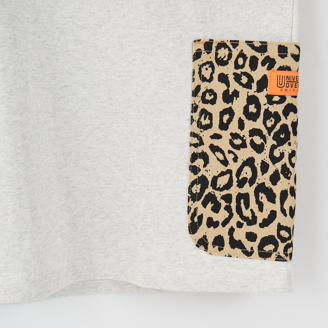 UNIVERSAL OVERALL [ユニバーサルオーバーオール] 別注 レオパード柄 カバーオールTシャツ [U2511283IN-JF] OATMEAL