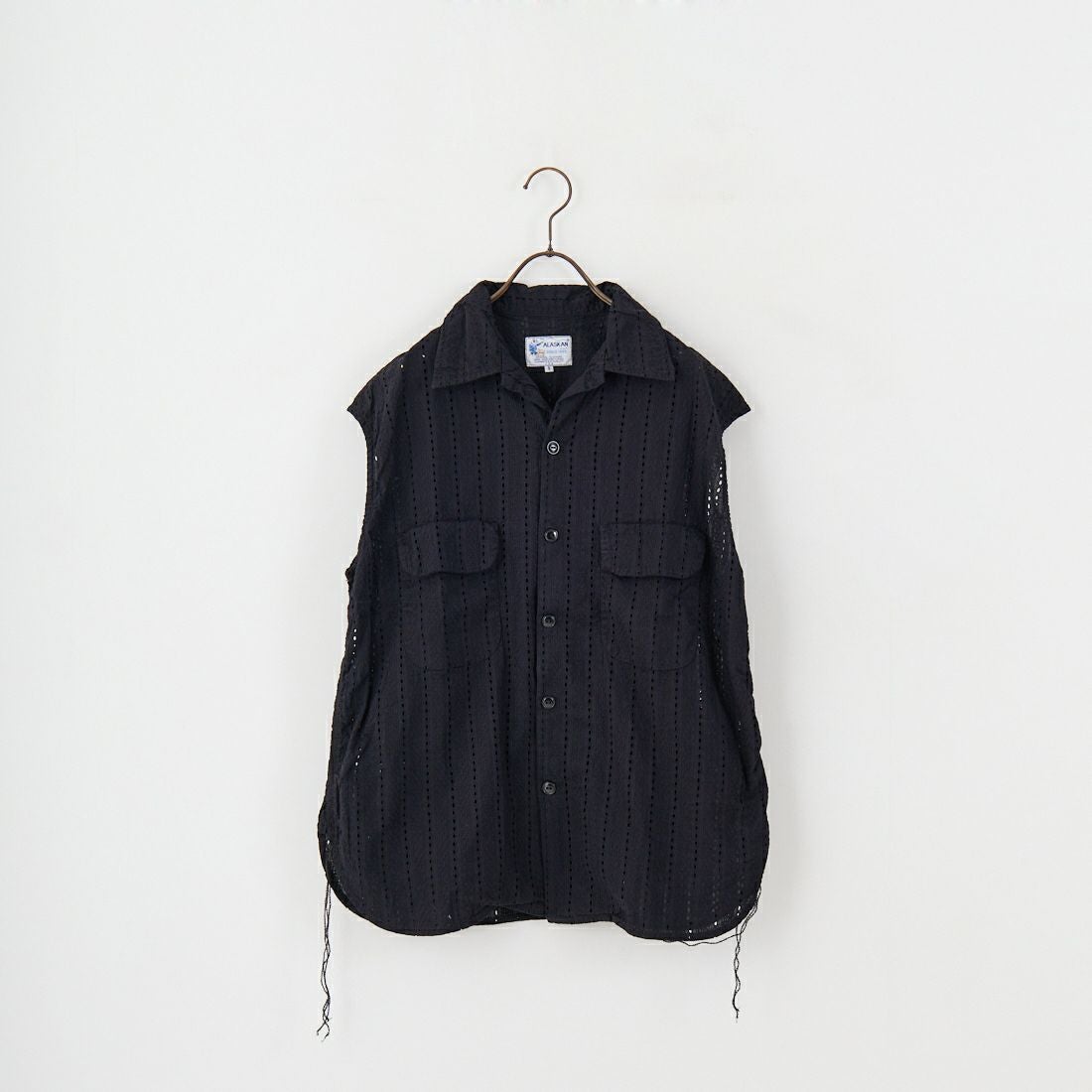 THE ALASKAN [アラスカン] ハコバストライプ ノースリーブブラウス [AL251HS16021] BLACK