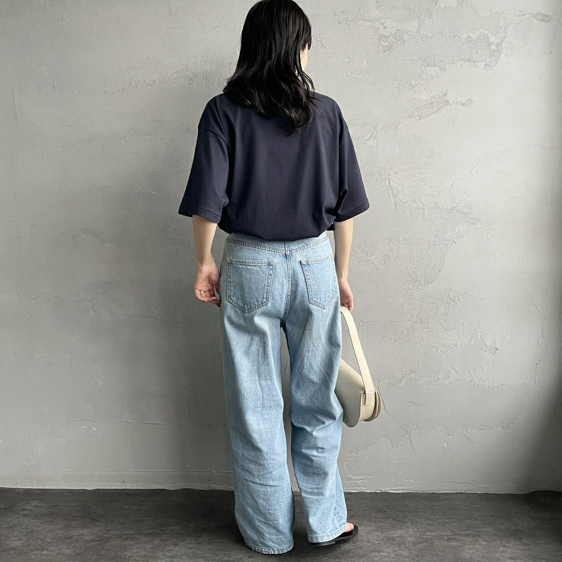 SCREEN STARS [スクリーンスターズ] 別注 ドッグ&キャットプリントTシャツ [2522-SSIN-JF] NVY CAT &&モデル身長：160cm 着用サイズ：F&&