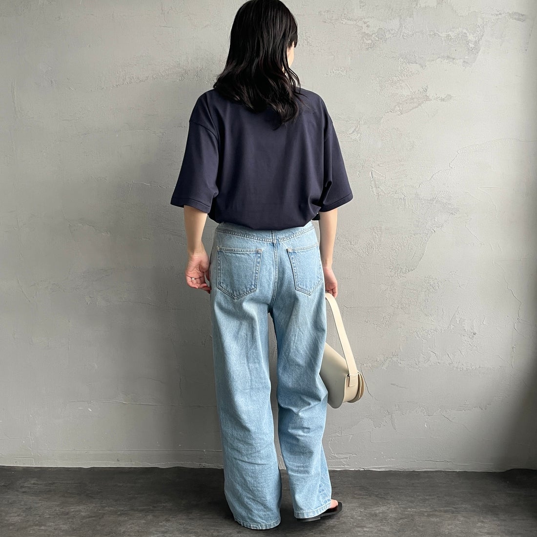 SCREEN STARS [スクリーンスターズ] 別注 ドッグ&キャットプリントTシャツ [2522-SSIN-JF] NVY CAT &&モデル身長：160cm 着用サイズ：F&&