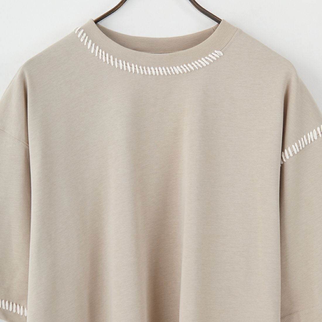 SLICK [スリック] ブランケットステッチTシャツ [5230121] 520 GRY BE