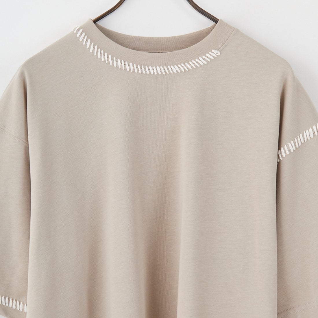 SLICK [スリック] ブランケットステッチTシャツ [5230121] 520 GRY BE