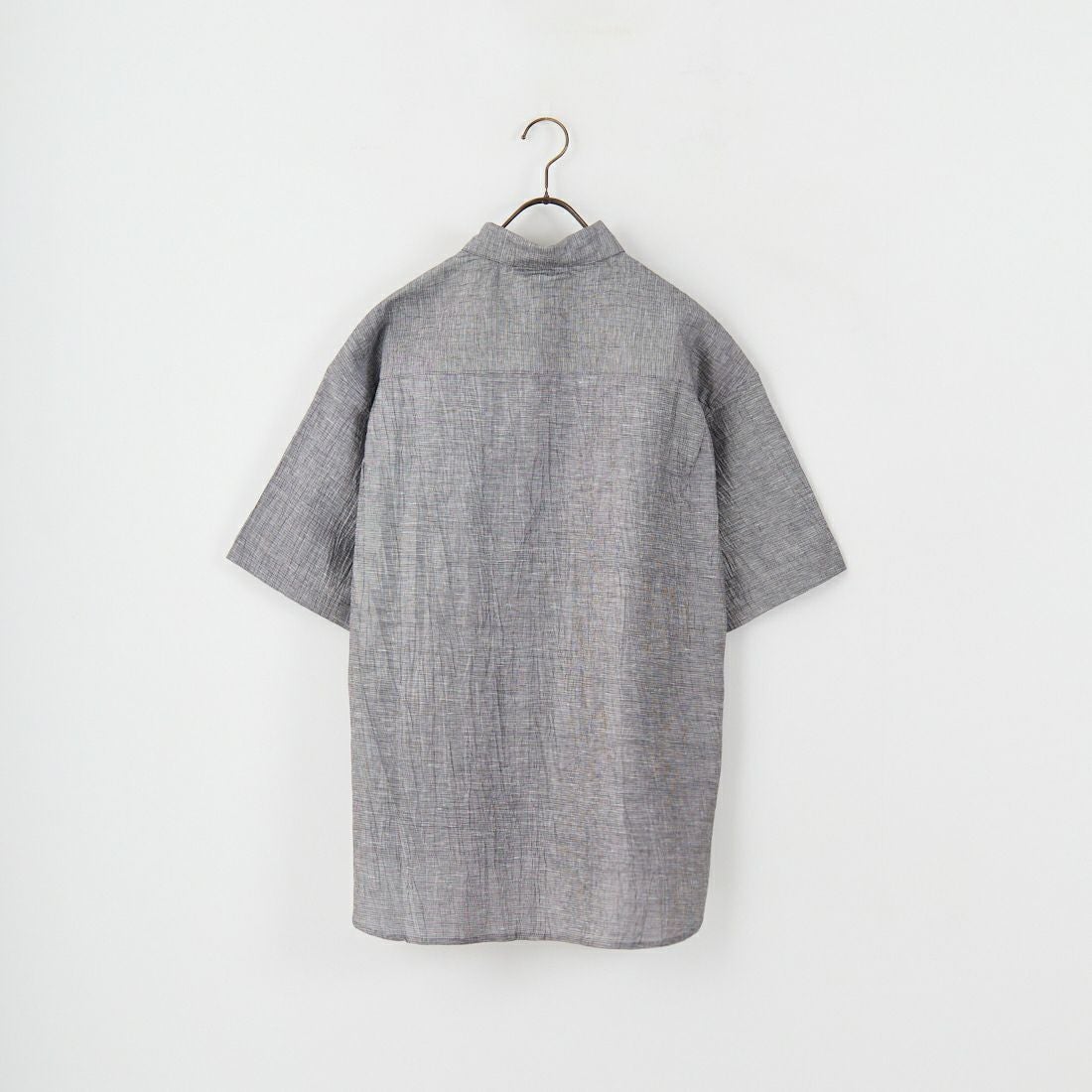 SLICK [スリック] リネンワッシャーチェックレギュラーカラーシャツ [5220109] 740 L.GRAY