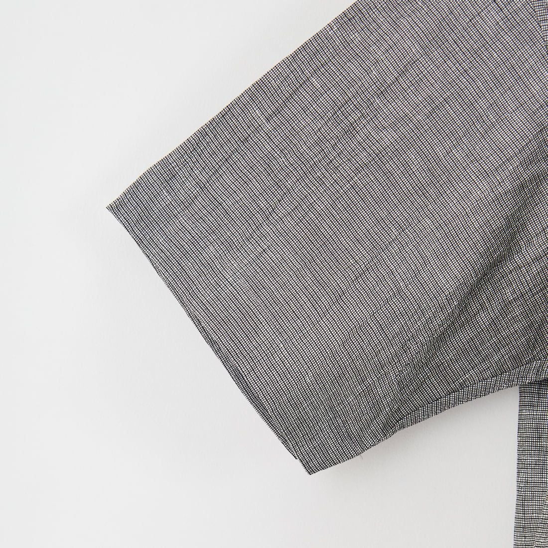 SLICK [スリック] リネンワッシャーチェックレギュラーカラーシャツ [5220109] 740 L.GRAY